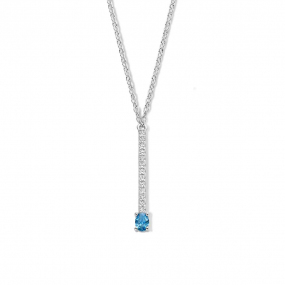 Collier en argent serti de zirconium Naiomy Silver