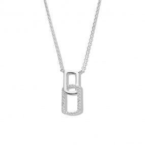 Collier en argent serti de zirconium Naiomy Silver