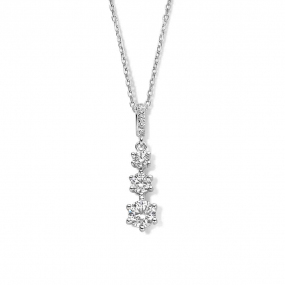 Collier en argent serti de zirconium Naiomy Silver