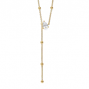 Collier en T en argent plaqu� or - similaire