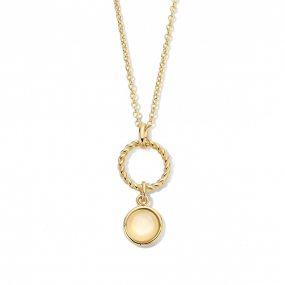 Collier et pendentif en Argent plaqu or avec fil torsad cabuchon - Naiomy