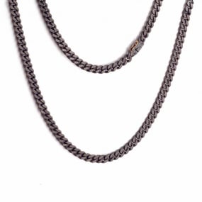 Collier maille gourmette en titane et or - Mano J