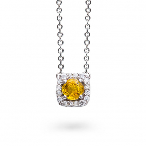 Collier One More saphir jaune et diamants