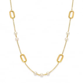 Collier or et perles