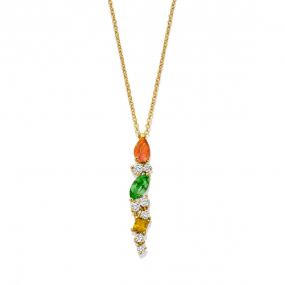 Collier Pierres Fines et diamants en complment
