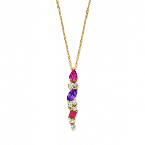 Collier Pierres Fines et diamants en complment