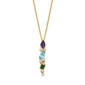 Collier Pierres Fines et diamants en complment