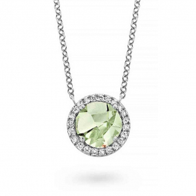 Collier Prasiolite et diamants One More