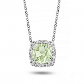 Collier Prasiolite et diamants One More