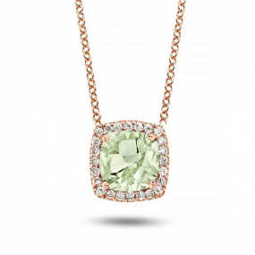 Collier Prasiolite diamant 0.1 ct One More Etna 050642YA
