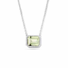 Collier Prasiolite et diamants One More