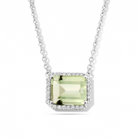 Collier Prasiolite et diamants One More