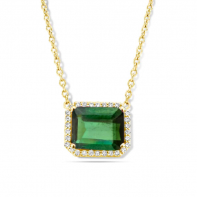 Collier Tourmaline Verte et diamants One