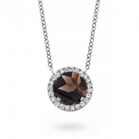 Collier Quartz fum diamant 0.09 ct One More Etna 050659VA
