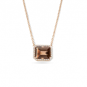 Collier Quartz Fum et diamants One More