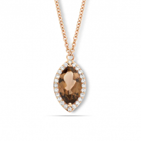 Collier Quartz Fum et diamants One More