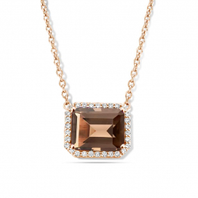 Collier Quartz Fum et diamants One More