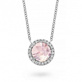 Collier quartz rose et diamants One More