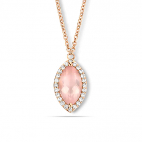 Collier Quartz Rose et diamants One More