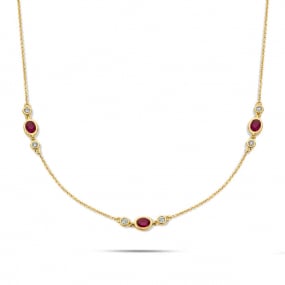Collier Rubis et diamant