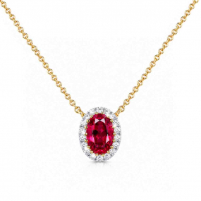 Collier Rubis et diamants de laboratoire