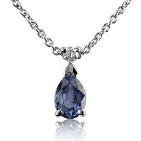 Collier saphir 0.30 ct serti d'un