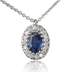 Collier Saphir 1.30 ct serti de diamants similaire