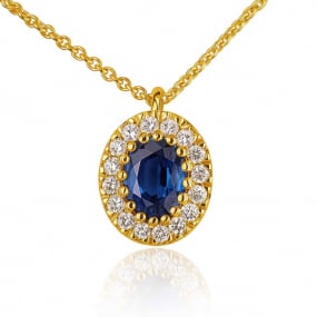 Collier Saphir 1.30 ct serti de diamants similaire
