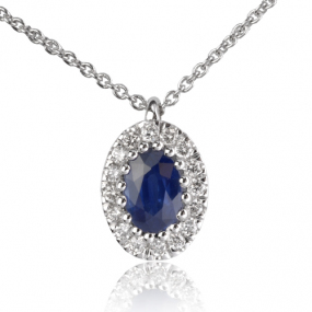 Collier Saphir d'un carat serti de similaire