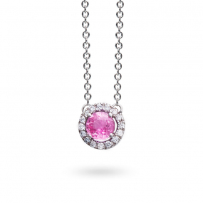 Collier One More saphir rose et diamants