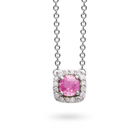 Collier One More saphir rose et diamants