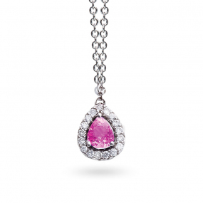 Collier One More saphir rose et diamants