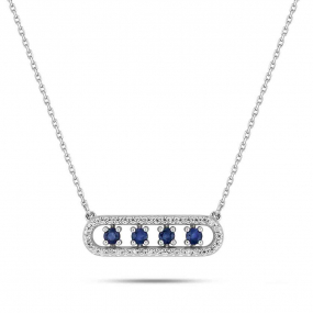 Collier Saphir et Zirconium