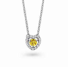 Collier Saphir Jaune et diamants blancs
