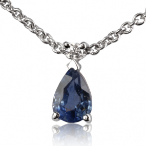 Collier saphir poire 0.55 ct serti d'un similaire