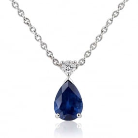 Collier saphir poire et diamant