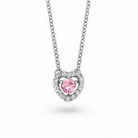 Collier Saphir Rose et diamants blancs