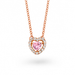 Collier Saphir rose et diamants blancs