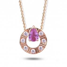 Collier Saphir Rose et Diamants