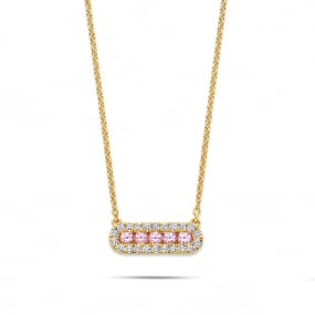 Collier saphir rose et diamants
