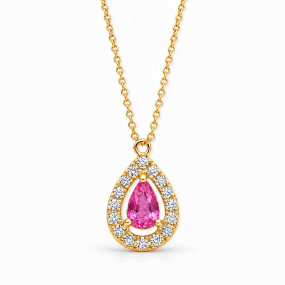 Collier Saphir Rose et Diamants