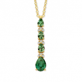 Collier Saphir teal et Diamants