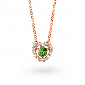 Collier Saphir Vert et diamants blancs