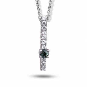 Collier Saphir Vert et Diamants