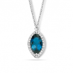 Collier Topaze London Blue et diamants
