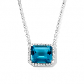 Collier Topaze London Blue et diamants