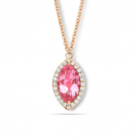 Collier Tourmaline Rose et diamants One