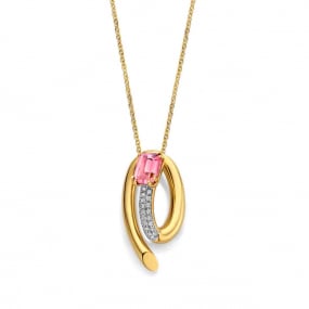 Collier Tourmaline Rose et diamants