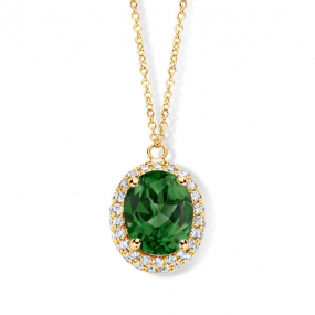 Collier tourmaline verte et diamants- One More