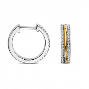 Créoles bicolores en argent et Oxydes - similaire